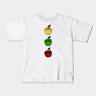 Multicolored apples / Colored Apples / Red Apple + Yellow Apple + Green Apple Kids T-Shirt